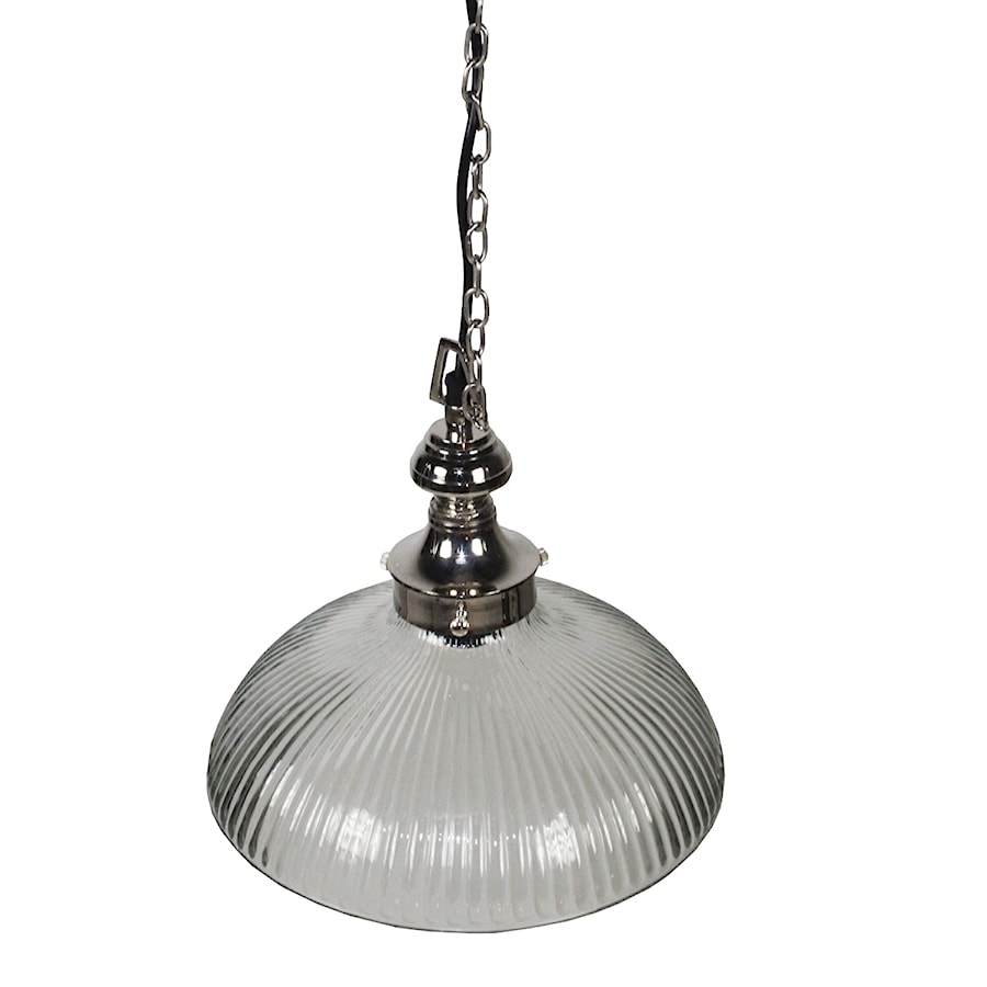 Lampa ze szklanym kloszem i metalowym łańcuchem - zdjęcie od Indigo Decor