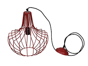 Lampa czerwona druciana industrialna - zdjęcie od Indigo Decor