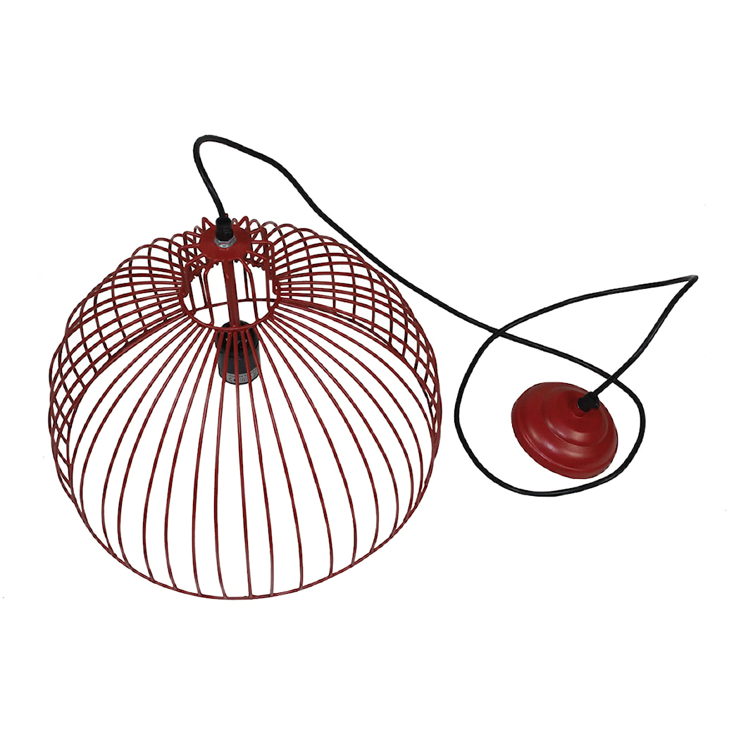 Czerwona druciana lampa kula - zdjęcie od Indigo Decor - Homebook
