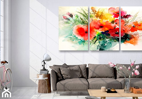Obraz Akwarelowy bukiet w salonie z magnoliami - zdjęcie od Bimago.pl