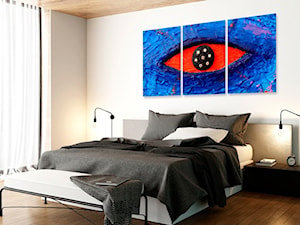 Obraz oko smoka w szarej sypialni Marcina - zdjęcie od Bimago.pl
