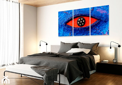 Obraz oko smoka w szarej sypialni Marcina - zdjęcie od Bimago.pl