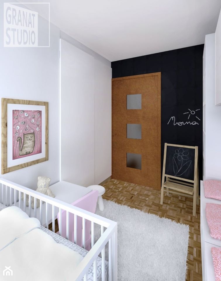 Projekt pokoju dla małej dziewczynki - założenie: ekonomicznie z wykorzystaniem łatwo dostępnych mebli - zdjęcie od Granat Studio - Homebook