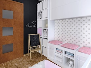 Projekt pokoju dla małej dziewczynki - założenie: ekonomicznie z wykorzystaniem łatwo dostępnych mebli - zdjęcie od Granat Studio