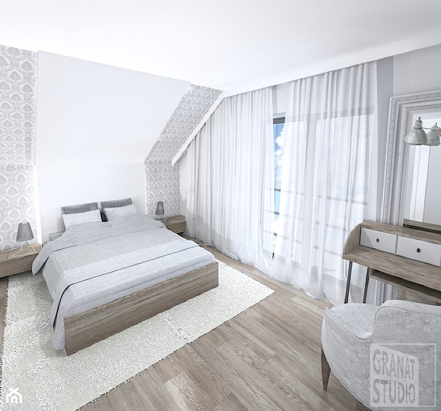 Sypialnia na poddaszu - zdjęcie od Granat Studio