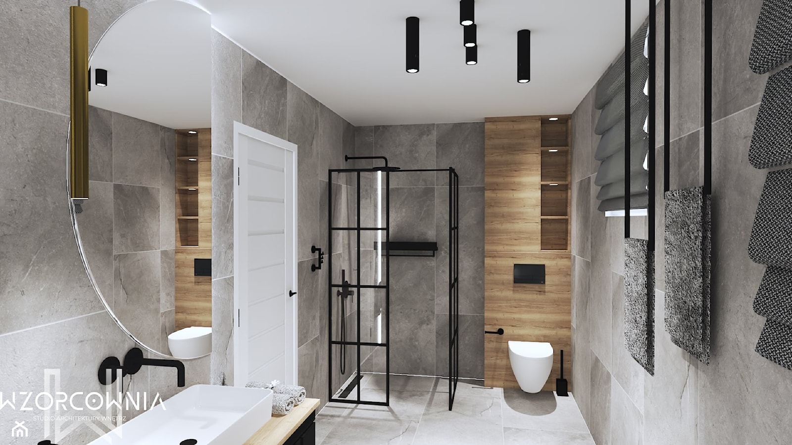 Loftowa łazienka - zdjęcie od Wzorcownia Studio Architektury Wnętrz - Homebook