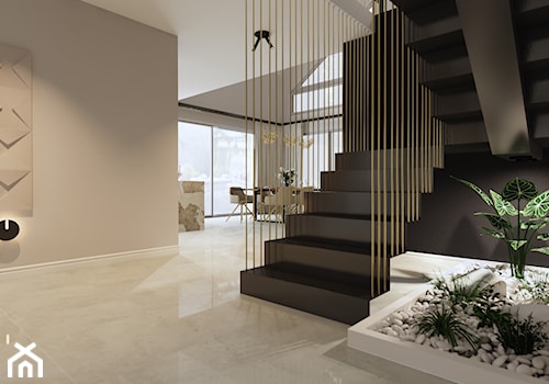 Czarne, eleganckie schody - zdjęcie od Wzorcownia Studio Architektury Wnętrz
