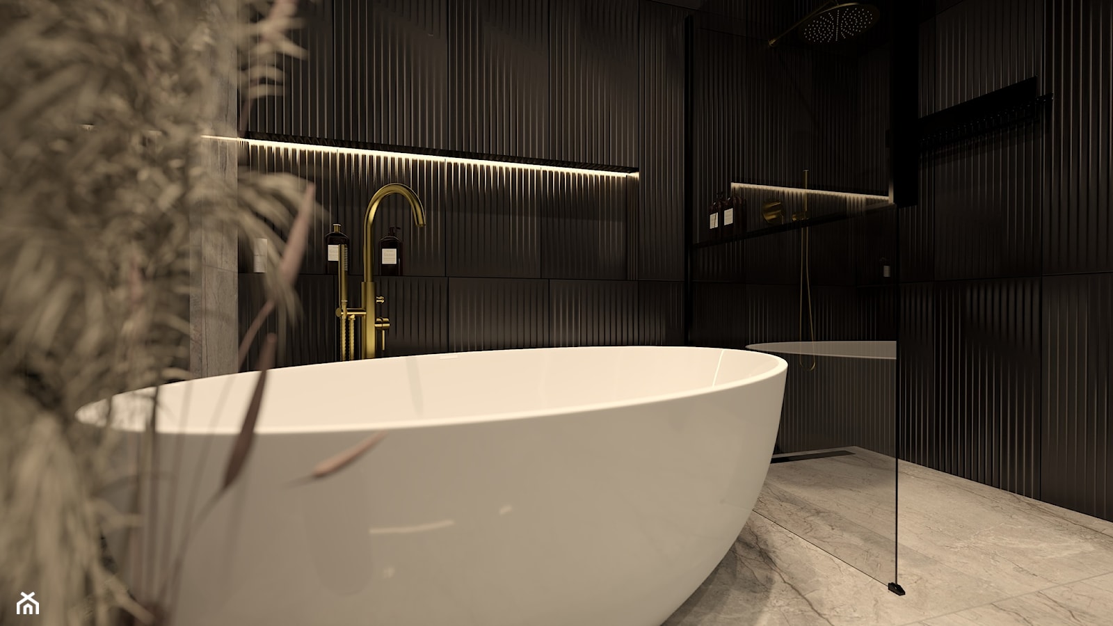 Czarno-biała łazienka - zdjęcie od Wzorcownia Studio Architektury Wnętrz - Homebook
