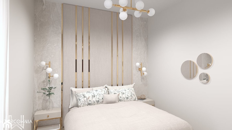 Delikatna sypialnia - zdjęcie od Wzorcownia Studio Architektury Wnętrz