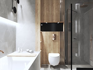 Łazienka w szarościach - zdjęcie od Wzorcownia Studio Architektury Wnętrz