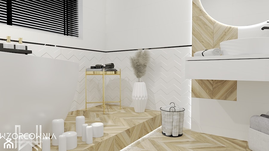 Łazienka z wanną wolnostojącą - zdjęcie od Wzorcownia Studio Architektury Wnętrz