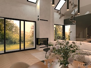 Salon wraz z kuchnią - zdjęcie od Wzorcownia Studio Architektury Wnętrz