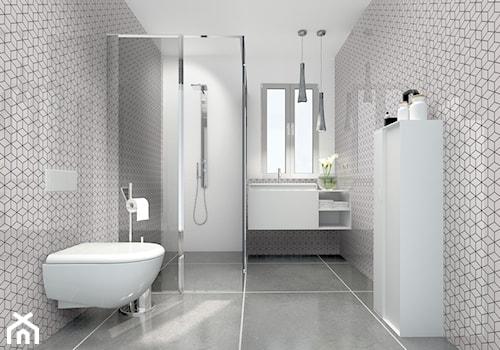 Jasna łazienka - Średnia łazienka z oknem, styl nowoczesny - zdjęcie od Raw Decor