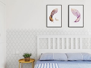 Mozaika nie tylko w łazience - Średnia biała sypialnia, styl nowoczesny - zdjęcie od Raw Decor