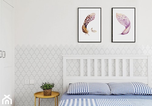 Mozaika nie tylko w łazience - Średnia biała sypialnia, styl nowoczesny - zdjęcie od Raw Decor