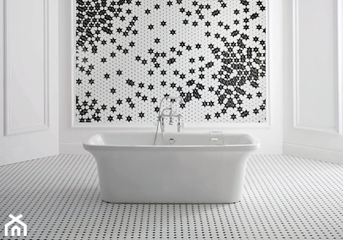 Mozaiki w łazience - Mała bez okna łazienka, styl minimalistyczny - zdjęcie od Raw Decor