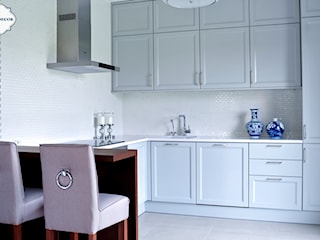 Realizacja kuchni - Mini cegiełka, biała, szkliwiona 