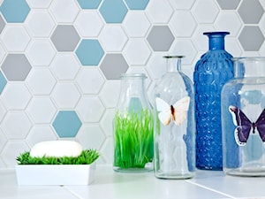 Projekt łazienki - mix heksagonów - Łazienka, styl nowoczesny - zdjęcie od Raw Decor