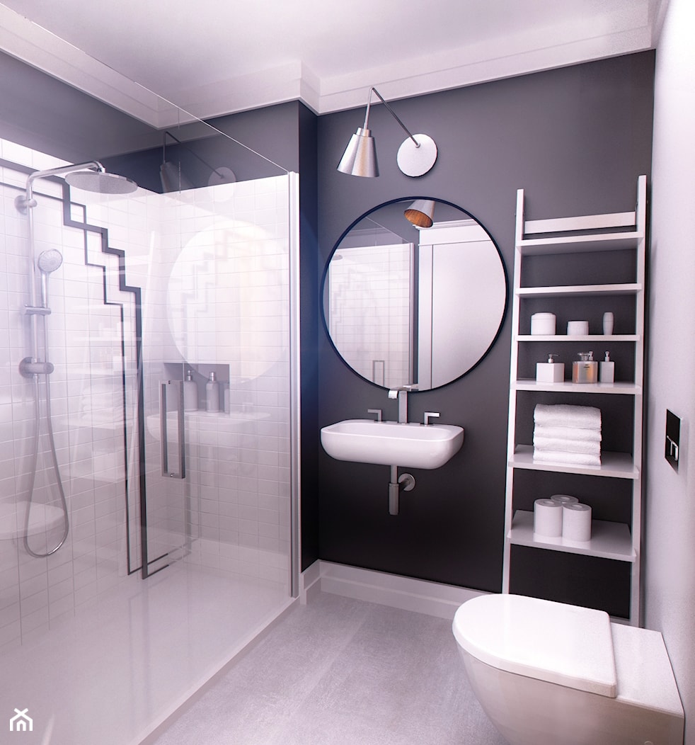 APARTAMENT POKAZOWY - Duża łazienka, styl industrialny - zdjęcie od Just Interiors - Homebook