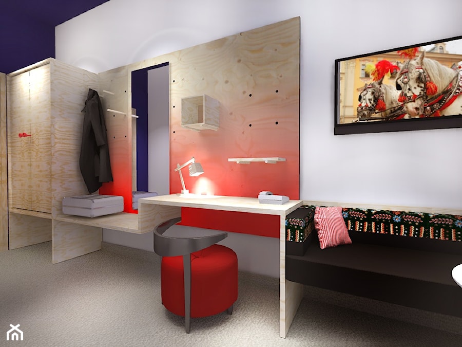 Biurko i ława do pracy - nowoczesne meble hotelowe - zdjęcie od 3BSTUDIO
