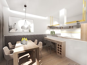 Mieszkanie typu studio - widok na jadalnie i kuchnię - zdjęcie od 3BSTUDIO