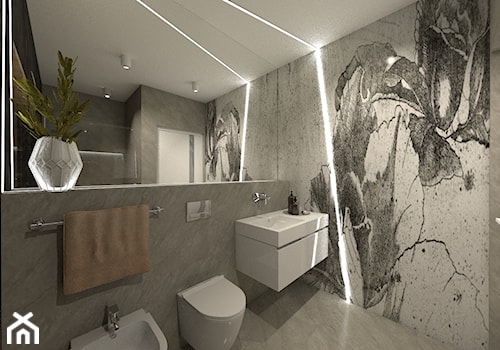 ANCHORIA MECHELINKI REGATOWA - Średnia bez okna z lustrem z marmurową podłogą z punktowym oświetleniem łazienka, styl nowoczesny - zdjęcie od MOCHO. studio