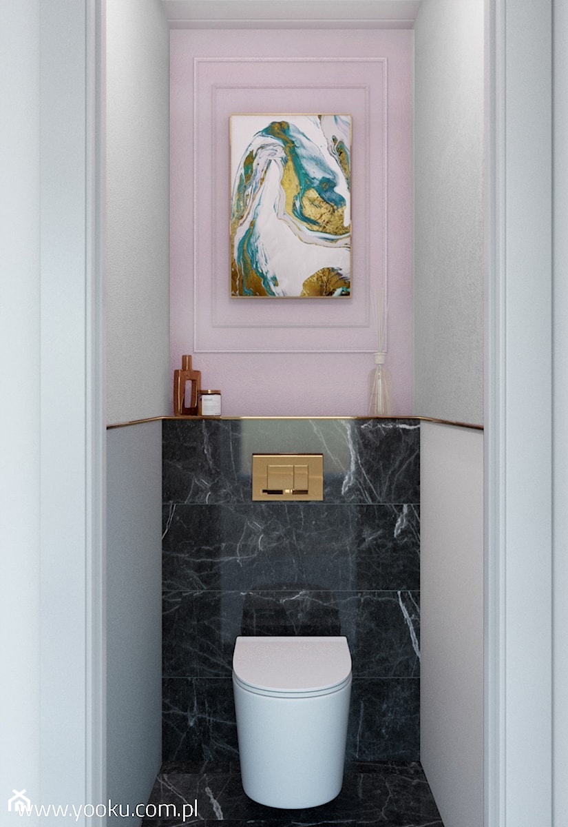 Łazienka numer 1 - Mała bez okna z marmurową podłogą łazienka, styl tradycyjny - zdjęcie od YOOKU PROJEKTANCI