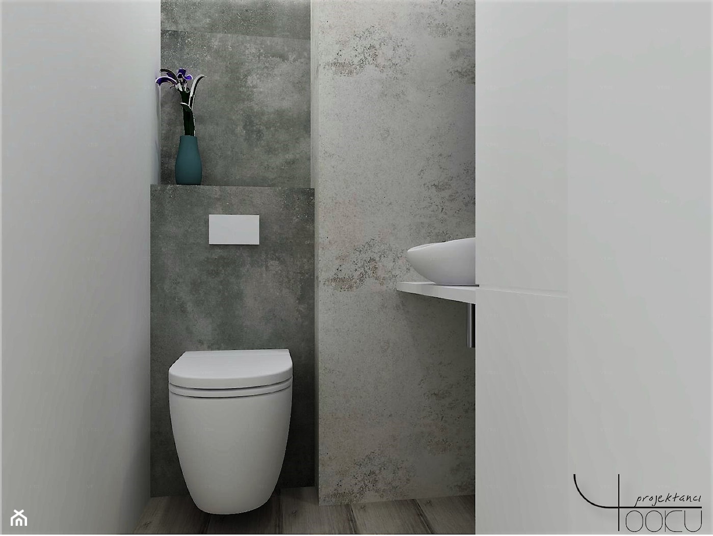 Na początku była łazienka - Mała łazienka, styl industrialny - zdjęcie od YOOKU PROJEKTANCI - Homebook
