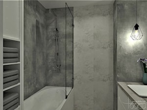 Na początku była łazienka - Mała bez okna łazienka, styl industrialny - zdjęcie od YOOKU PROJEKTANCI