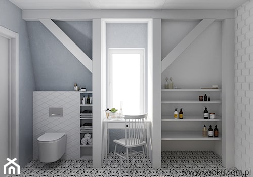 Łazienka numer 3 - Średnia łazienka z oknem, styl skandynawski - zdjęcie od YOOKU PROJEKTANCI