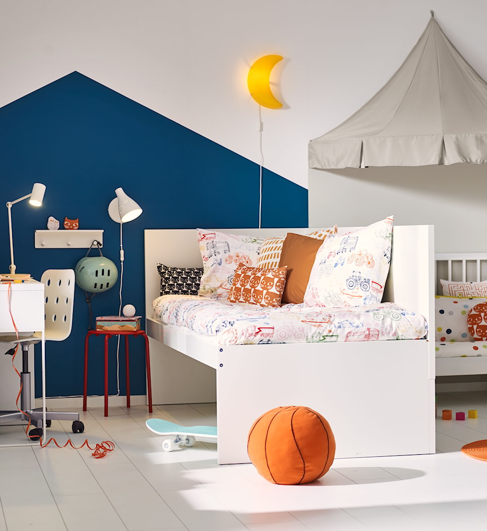 Pokój dziecka IKEA - Średni szary niebieski pokój dziecka dla dziecka dla chłopca - zdjęcie od IKEA - Homebook