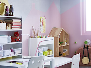 Pokój dziecka IKEA - Średni różowy szary pokój dziecka dla dziecka dla dziewczynki dla rodzeństwa - zdjęcie od IKEA