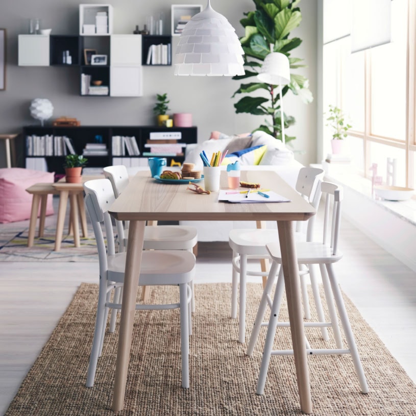 Jadalnia IKEA - Średnia biała jadalnia w salonie - zdjęcie od IKEA