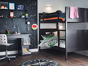 Pokój dziecka IKEA - Średni biały czarny pokój dziecka dla dziecka dla chłopca dla rodzeństwa - zdjęcie od IKEA