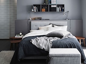 Sypialnia IKEA - Mała szara sypialnia, styl nowoczesny - zdjęcie od IKEA
