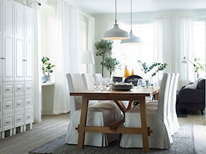 Jadalnia IKEA - Średnia biała jadalnia w salonie, styl prowansalski - zdjęcie od IKEA