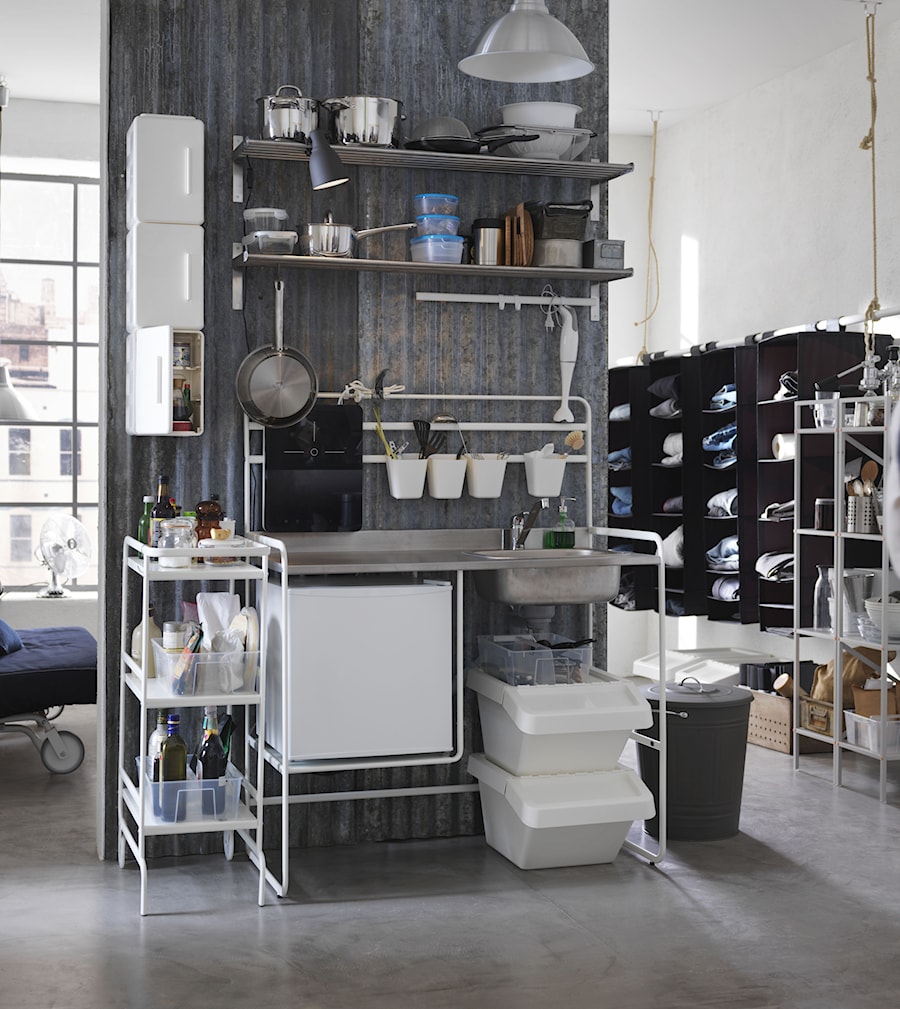 Mała kuchnia - Mała otwarta kuchnia jednorzędowa, styl nowoczesny - zdjęcie od IKEA