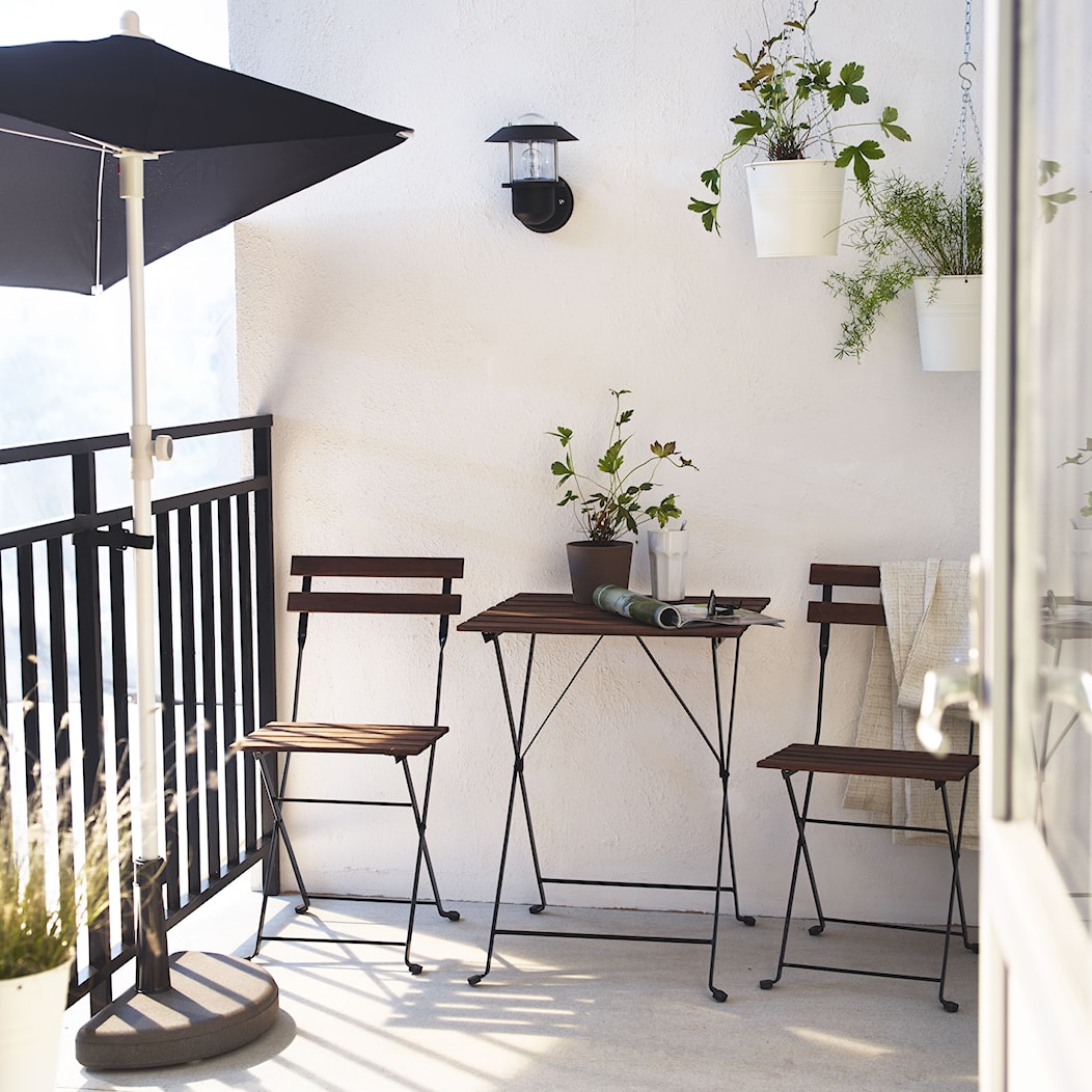 Balkon i ogród IKEA - Średni z podłoga z płyt betonowych z donicami na kwiaty taras, styl minimalistyczny - zdjęcie od IKEA - Homebook