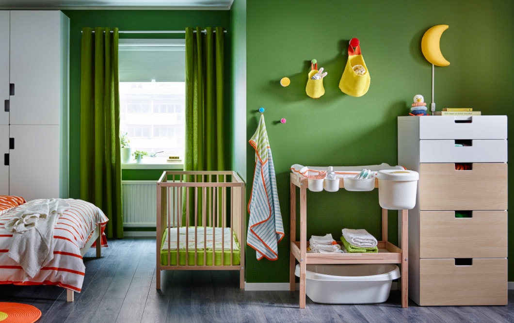 Pokój dziecka IKEA - Średni zielony pokój dziecka dla niemowlaka dla chłopca - zdjęcie od IKEA - Homebook