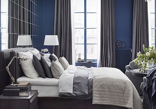 Średnia niebieska sypialnia, styl nowoczesny - zdjęcie od IKEA