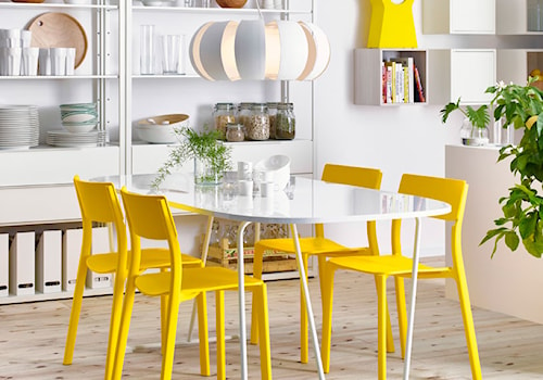 Jadalnia IKEA - Średnia szara jadalnia jako osobne pomieszczenie, styl skandynawski - zdjęcie od IKEA