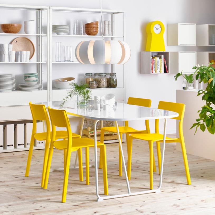 Jadalnia IKEA - Średnia szara jadalnia jako osobne pomieszczenie, styl skandynawski - zdjęcie od IKEA