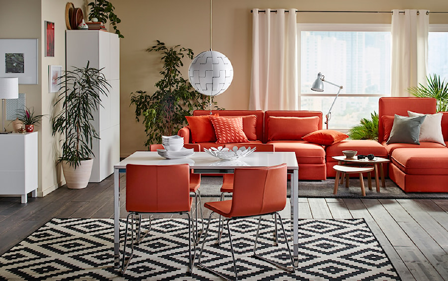 Jadalnia IKEA - Średnia brązowa jadalnia w salonie, styl nowoczesny - zdjęcie od IKEA
