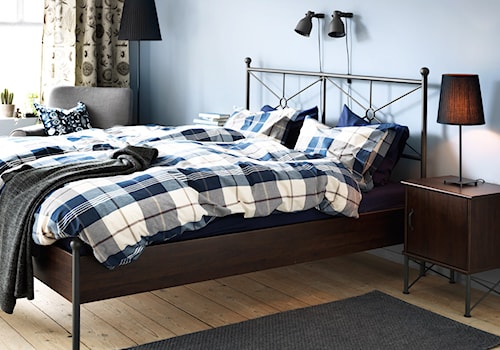 Sypialnia IKEA - Średnia niebieska sypialnia, styl minimalistyczny - zdjęcie od IKEA