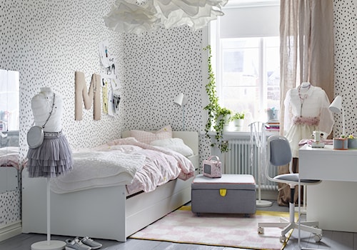 Pokój dziecka IKEA - Mały biały czarny pokój dziecka dla dziecka dla nastolatka dla chłopca dla dziewczynki, styl vintage - zdjęcie od IKEA