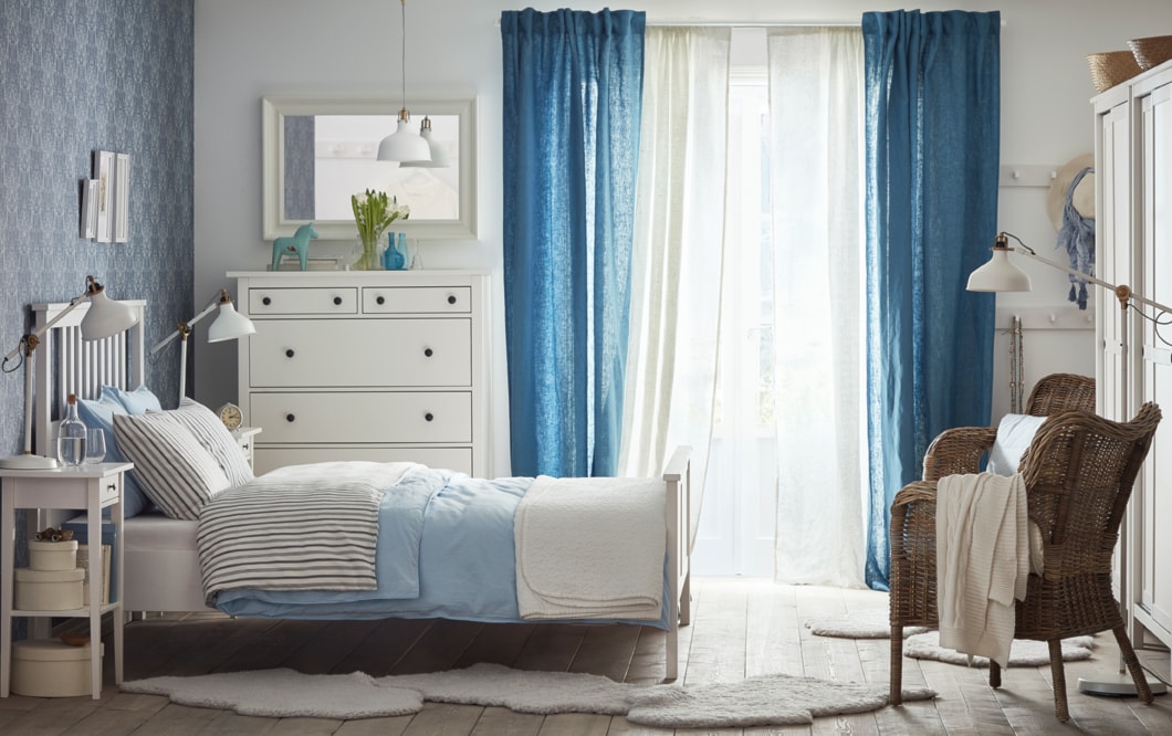 piękna sypialnia w stylu skandynawskim ikea