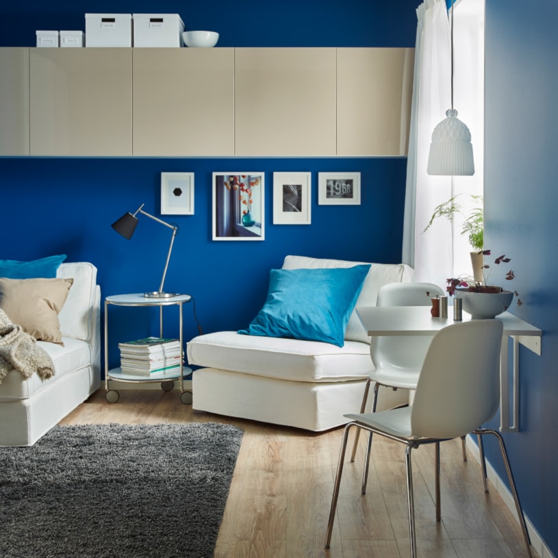 Jadalnia IKEA - Mała niebieska jadalnia w salonie - zdjęcie od IKEA