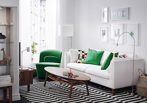 Mały biały salon, styl skandynawski - zdjęcie od IKEA