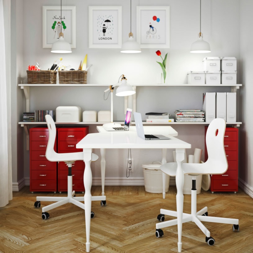 Domowe biuro IKEA - Małe szare biuro - zdjęcie od IKEA
