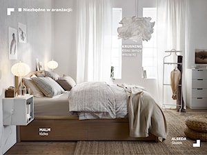 Sypialnia - Średnia biała sypialnia z balkonem / tarasem - zdjęcie od IKEA